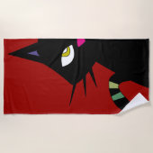 猫漫画 ビーチタオル (正面)