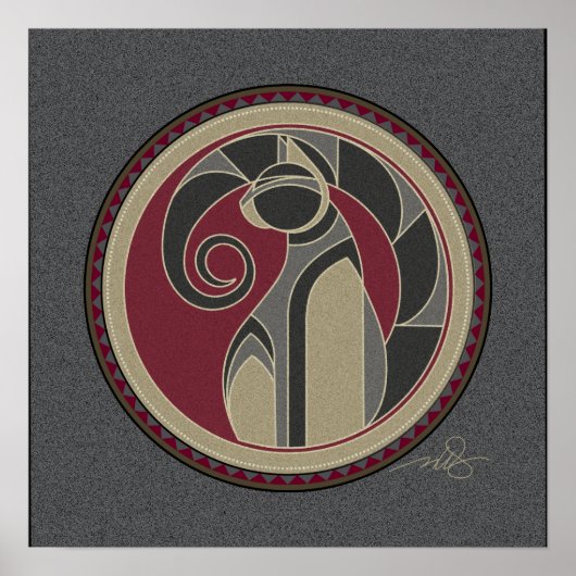 猫灰色の背景の精神 ポスター (正面)