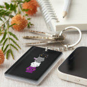 猫無性プライドかわいいエースフラッグ動物ペット好き キーホルダー (正面右)