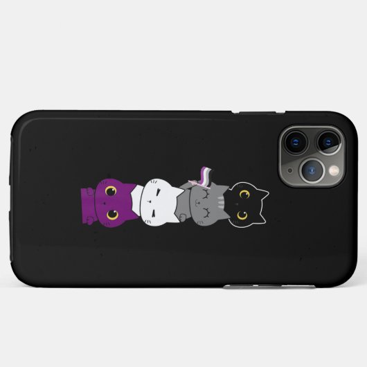 猫無性プライドかわいいエースフラッグ動物ペット好き Case-Mate iPhoneケース (裏面(横))