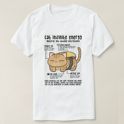 猫無限エネルギーバタートースト Tシャツ (デザイン正面)