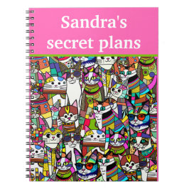 猫熱狂するのピエロカラフル ノートブック