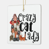 猫熱狂するの猫好き セラミックオーナメント (左)