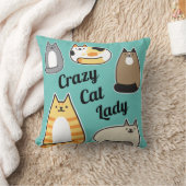 猫熱狂するの猫柄 クッション (ブランケット)