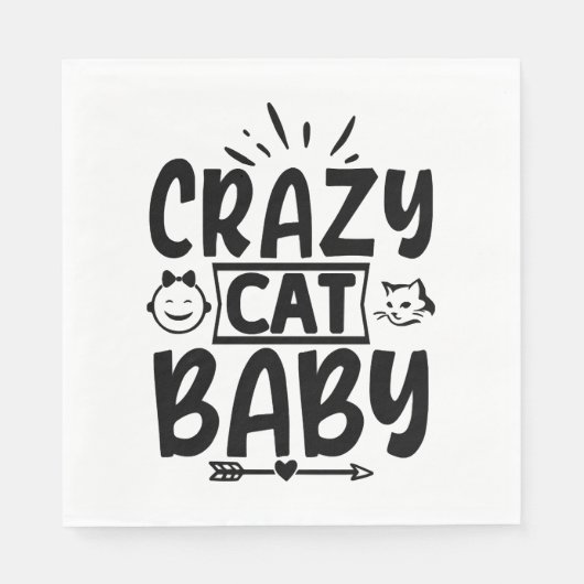 猫熱狂するベビー スタンダードランチョンナプキン (正面)