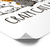 猫熱狂するレディかわいいアニメ猫Tシャツ ポスター (角)