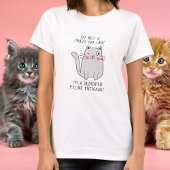猫熱狂する婦人かわいいウィンキンググレーミニマル猫 Tシャツ