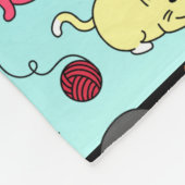 猫熱狂する婦人かわいよくはしゃぐ猫柄 フリースブランケット (角)