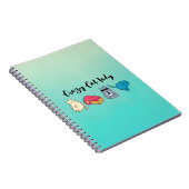 猫熱狂する婦人と4匹のかわいい猫 ノートブック (右側)