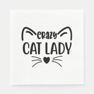 猫熱狂する婦人 スタンダードランチョンナプキン