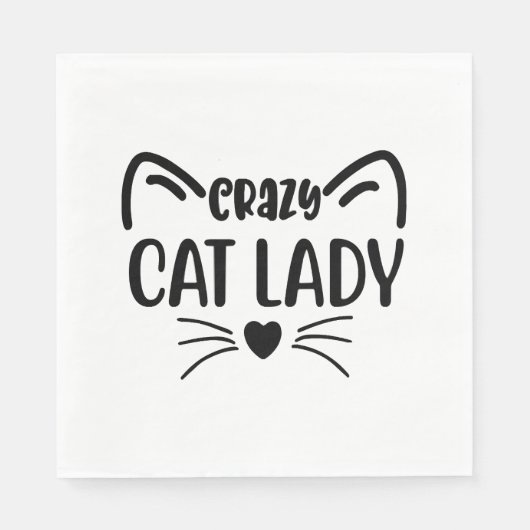 猫熱狂する婦人 スタンダードランチョンナプキン (正面)