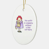 猫熱狂する婦人 セラミックオーナメント (左)
