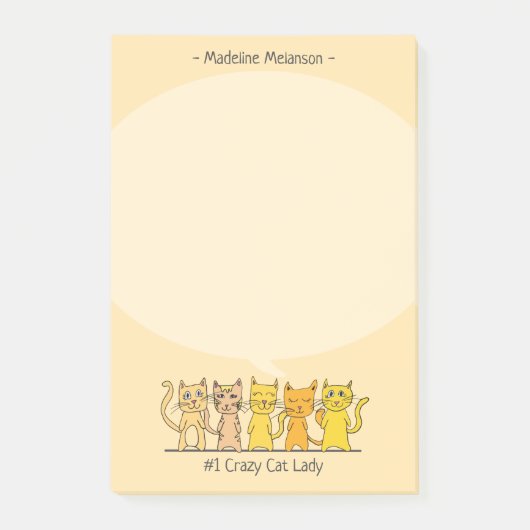 猫熱狂する子猫漫画 ポストイット (正面)