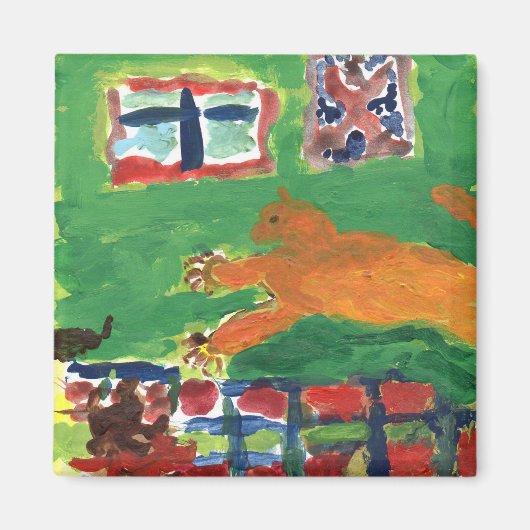 猫熱狂する磁石 マグネット (正面)