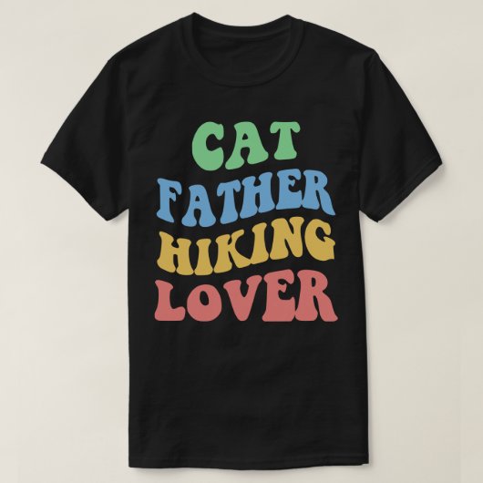 猫父親ハイキング愛好家4 Tシャツ (デザイン正面)