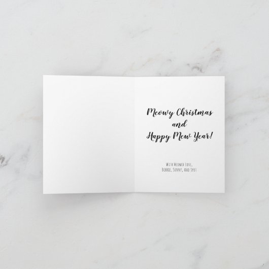 猫犬おもしろいペットのクリスマス写真3枚 シーズンカード (内部)