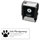 猫犬かわいい前足プリント差出人住所 セルフインキングスタンプ (インサイチュ)