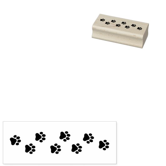 猫犬のペットの手のプリントの列 ラバースタンプ (押印)