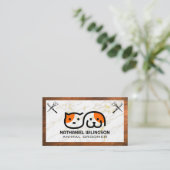 猫犬のロゴ | ペットグルーミングツール 名刺 (スタンド正面)