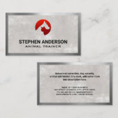 猫犬のロゴ | 金属縁ど 名刺 (正面/裏面)