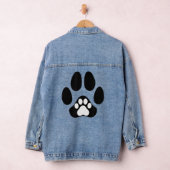 猫犬の子犬の爪かわいいおもしろい デニムジャケット (ハンガー)