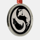 猫犬の陰陽 メタルオーナメント (右)