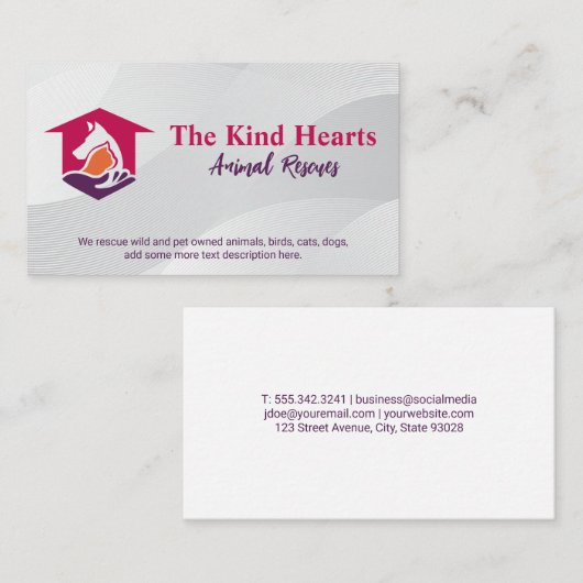 猫犬シェルターロゴ | 野生生命救助 名刺 (正面/裏面)