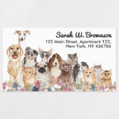 猫犬ペットベットピンク薄紫ホワイト ラベル (デザイン1)