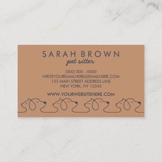 猫犬ペットロゴ 名刺 (裏面)