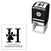 猫犬ポープリントオーバー独身のイニシャル名帳 セルフインキングスタンプ (インサイチュ)