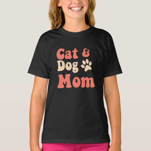 猫犬ママ Tシャツ (正面)