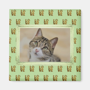 猫犬ラブポープリントペットフォト マグネット
