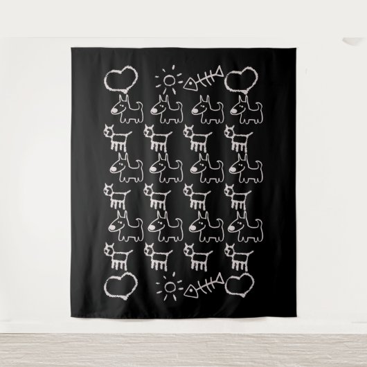 猫犬 タペストリー (正面)