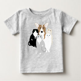 猫犬 ベビーTシャツ