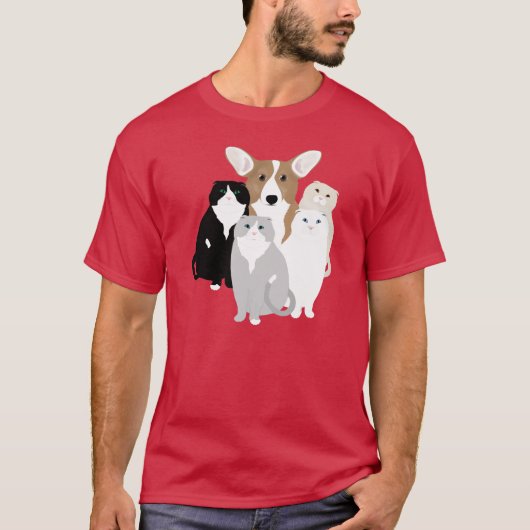猫犬 Tシャツ (正面)