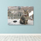 猫独身の写真 キャンバスプリント (インサイチュ (ウッドフロア))
