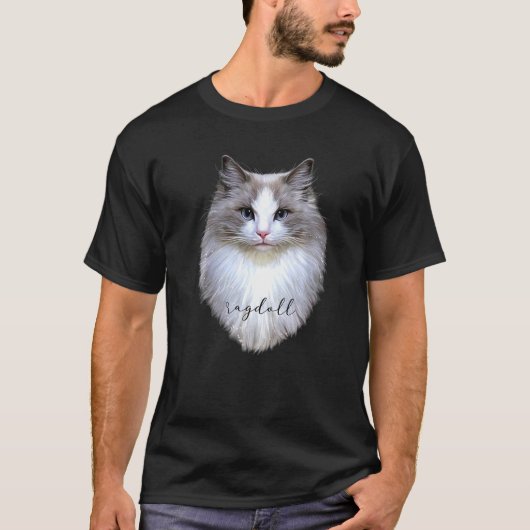 猫猫かわいい猫アートノベルティ Tシャツ (正面)