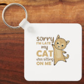 猫猫がことわざおもしろいかわいい動物 キーホルダー (正面)