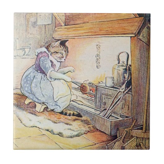 猫猫は火によって坐ります タイル (正面)