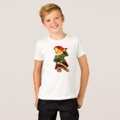 猫猫は装甲およびブーツのデザインで服を着ました Tシャツ (正面フル)