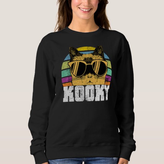 猫猫サングラスをかけている4 スウェットシャツ (正面)
