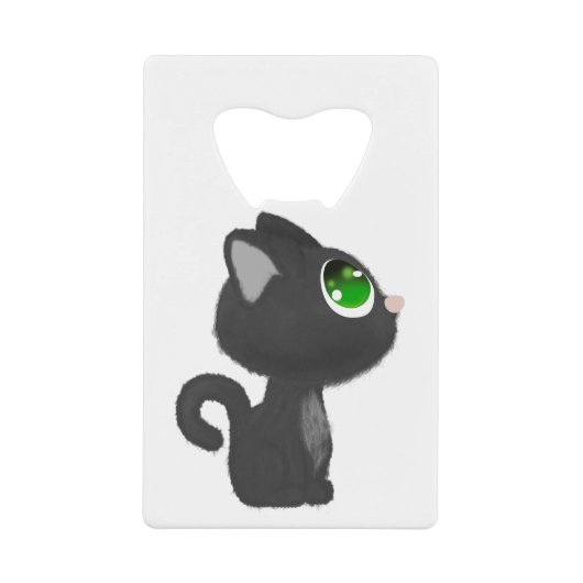 猫猫ネコ動物の飼い猫。 クレジットカード栓抜き (正面)