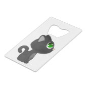 猫猫ネコ動物の飼い猫。 クレジットカード栓抜き (正面アングル)