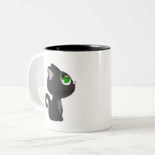 猫猫ネコ動物の飼い猫。 ツートーンマグカップ (正面左)