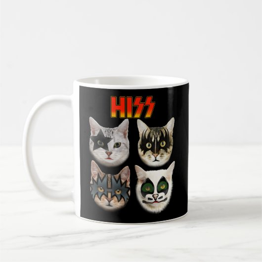 猫猫ヒス猫の飼い猫ユーモア コーヒーマグカップ (左)