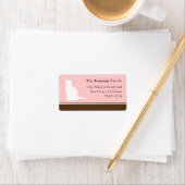 猫猫ペットシルエットピンクリターンまたは郵送 ラベル (インサイチュ)