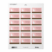 猫猫ペットシルエットピンクリターンまたは郵送 ラベル (フルシート)