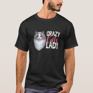 猫猫熱狂するレディーフェイネネコかわいいノベルティ Tシャツ