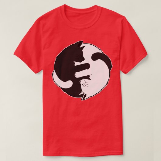 猫猫陰陽インヤンギフト10 Tシャツ (デザイン正面)