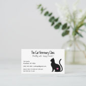 猫獣医クリニックピンクハート名刺 名刺 (スタンド正面)